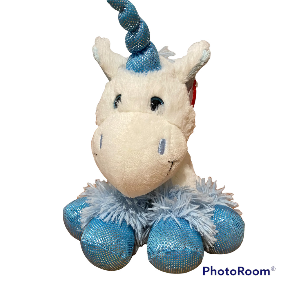Anee Park Unicorn plush with tag white blue sparkle children toys Easter basket